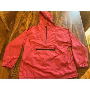 Vtg LL Bean Anorak Jacket Made In USA Womens Sz L Nylon Rose Pink